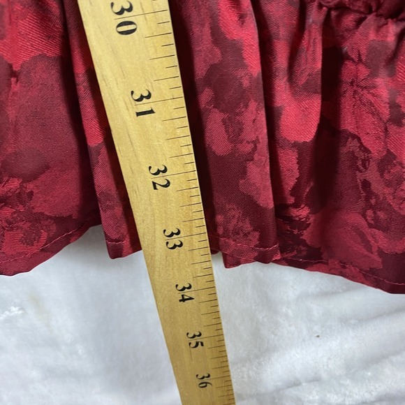 Anthropologie g. p. d. Jacquard Tunic‎ Mini Dress Sz M Red Floral Flutter Date - Picture 9 of 12